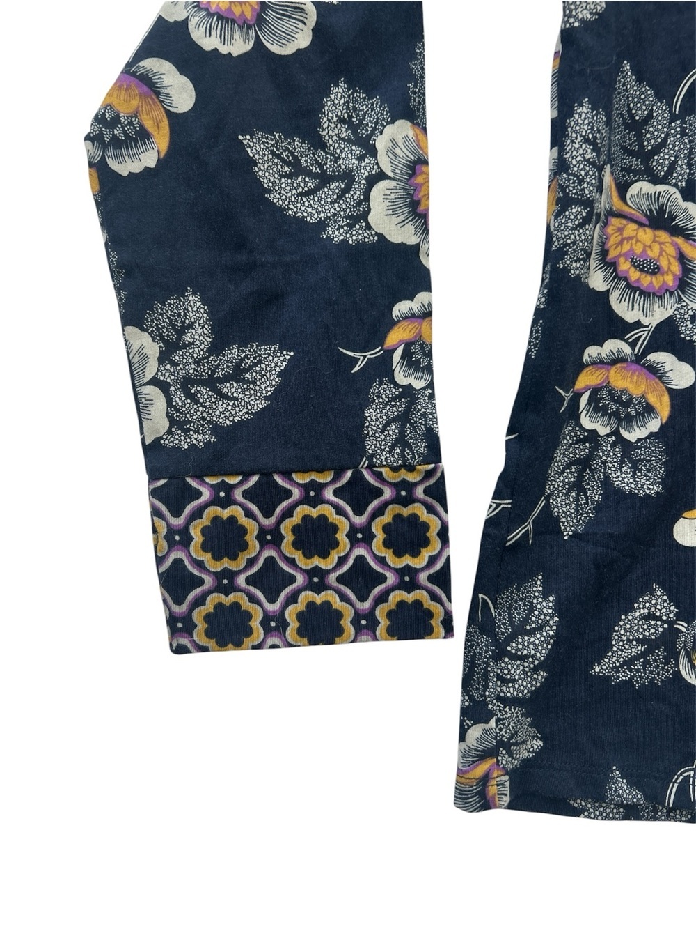 Vera Bradley Navy Floral Button-Down Shirt with Yellow Accents - Picture 4 of 6